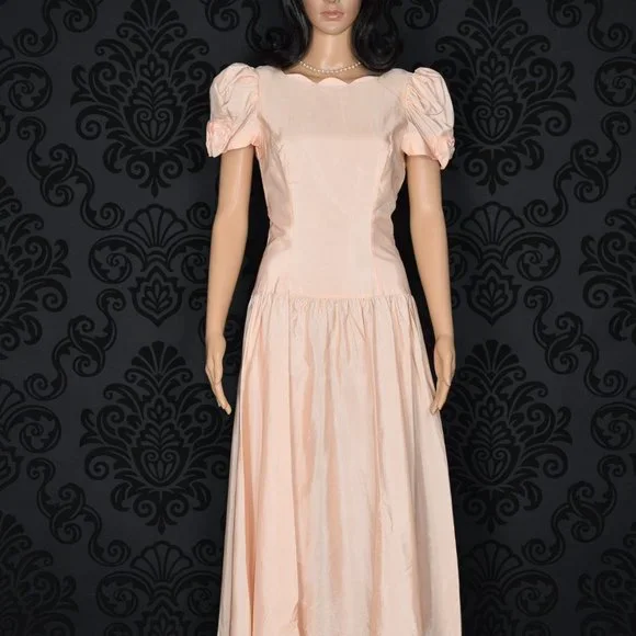 Alfred Angelo | Dresses | Womens Vintage 8s Alfred Angelo Pink Taffeta Drop  Waist High Low Formal Dress | Poshmark